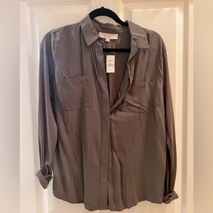 Loft Olive Green button up top